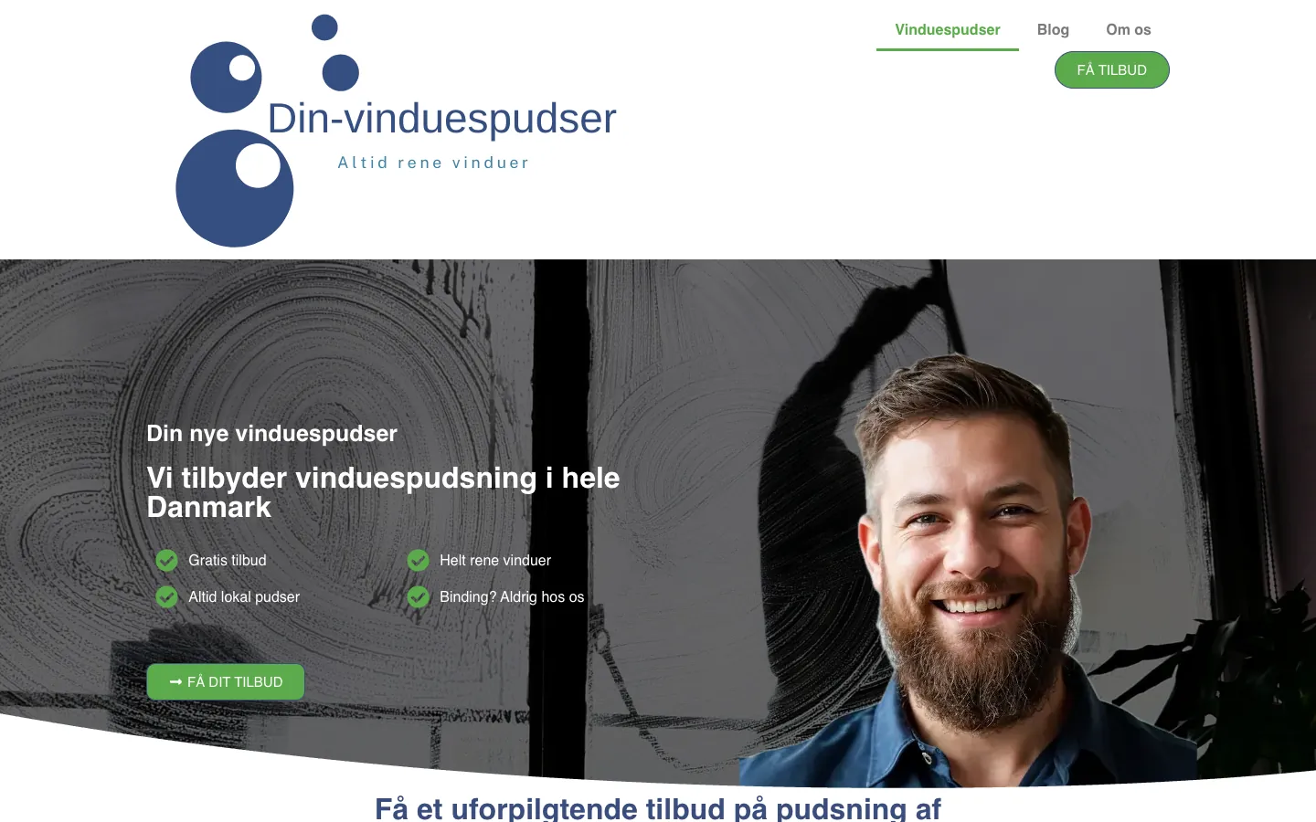 Forsiden på det gamle Elementor-site